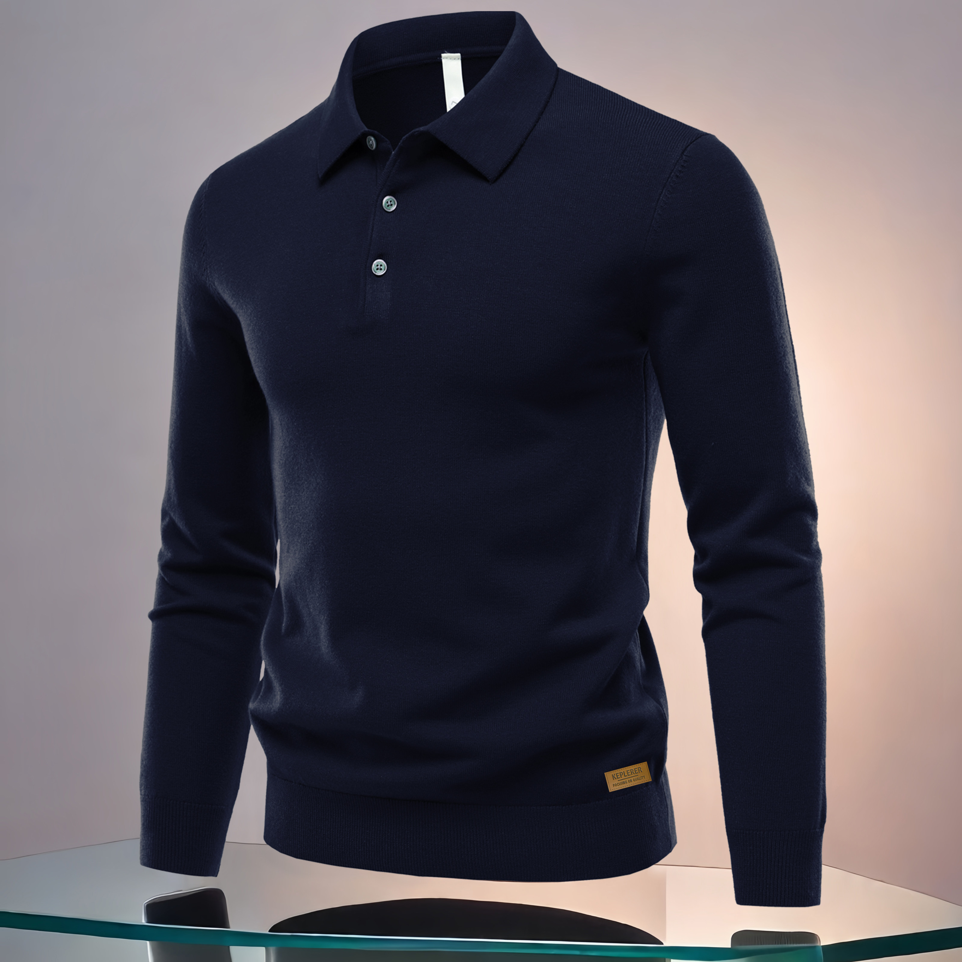 爆款秋季成熟痞帅新款秋冬季商务休闲羊毛衫男士长袖翻领polo衫男