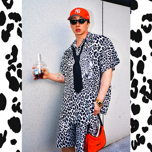 豹纹印花衬衣短裤套装