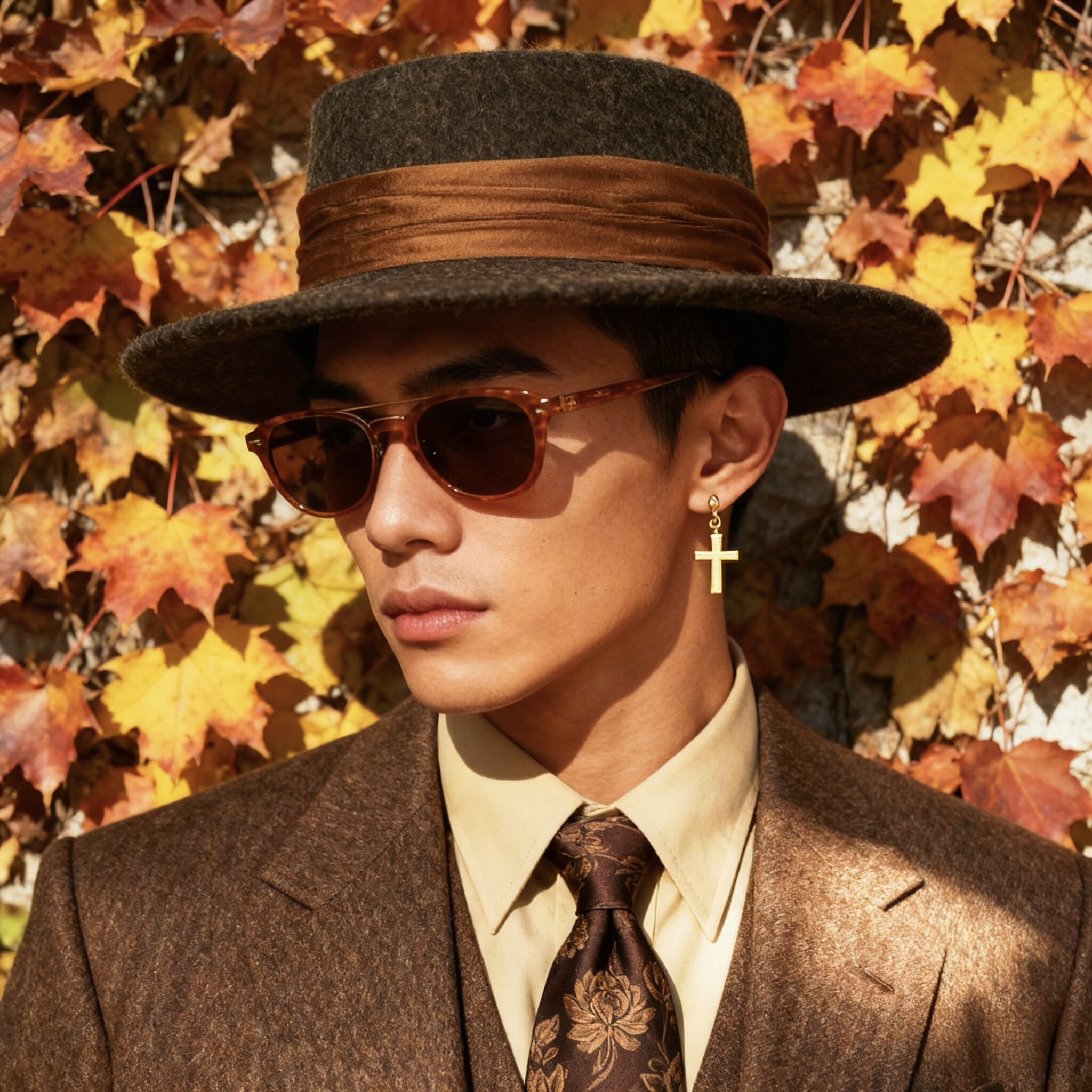 绅士礼帽毛毡羊毛复古平檐秋冬