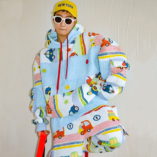 童趣可爱嘻哈高街加厚棉服卫衣