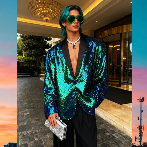 渐变亮片宴会西装礼服演出服