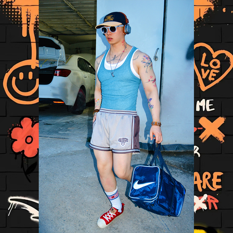 假两件背心健身修身夏季工字