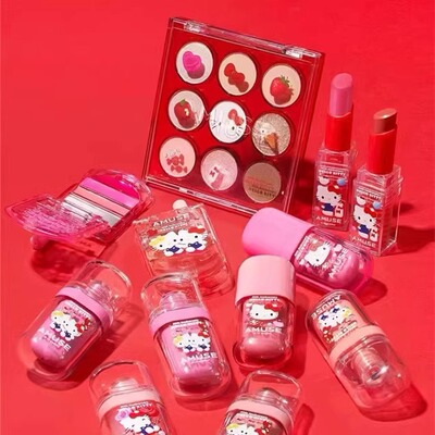 赠kitty礼袋AMUSE三丽鸥限量手机腮红眼影唇釉Hello kitty联名款