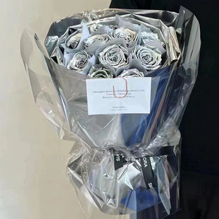 加厚镜面包装纸反光纸银河玫瑰花束材料银光花艺锡纸鲜花包花铂金