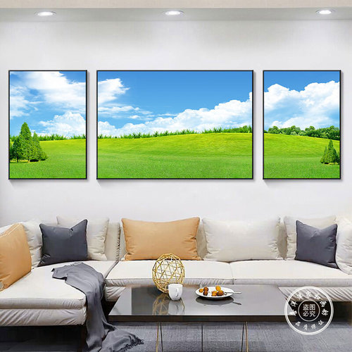 粟缘客厅自然风景山水挂画装饰画