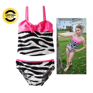 9Y原单女童黑白纹分体泳衣宝宝婴幼儿中大童温泉泳装 size 3月