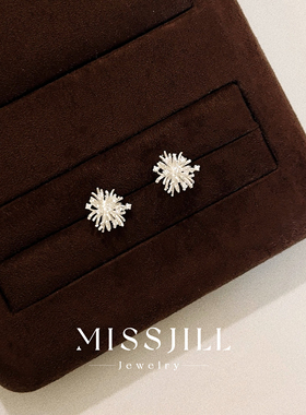 MISSJILL 烟花绚烂｜小众设计浪漫气质通体S925纯银耳钉耳饰精致