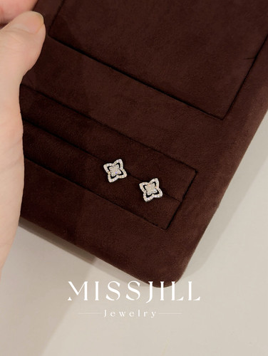 MISSJILL 四叶花｜轻奢设计高级通体S925纯银耳钉耳饰通勤精致女