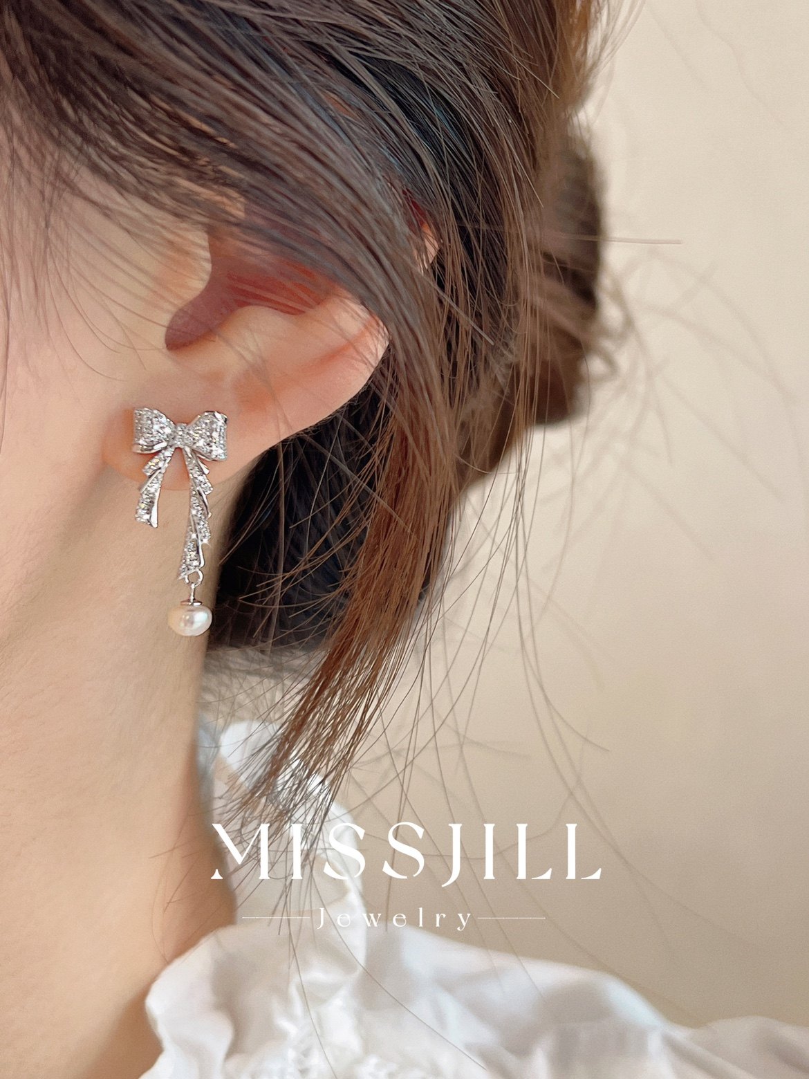 MISSJILL·蝴蝶白露｜小众设计甜美可爱气质蝴蝶通体925纯银耳钉