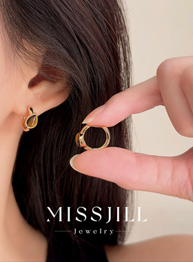 MISSJILL 秋日时刻｜秋冬小众通勤通体S925纯银耳圈耳环耳饰耳扣
