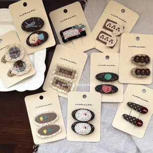 满3卡 niannian念念秋冬布艺儿童发夹韩系秋冬甜美女童刘海夹 包邮