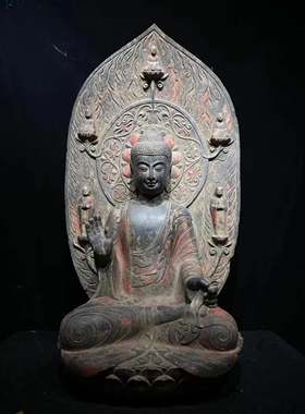 北齐 靠背佛造像 宽53cm厚35cm高88cm