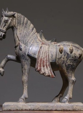 石马  案头摆件  尺寸：长38宽13高32厘米