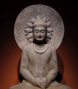 北魏 青石佛像 高80cm 宽50cm 厚33cm