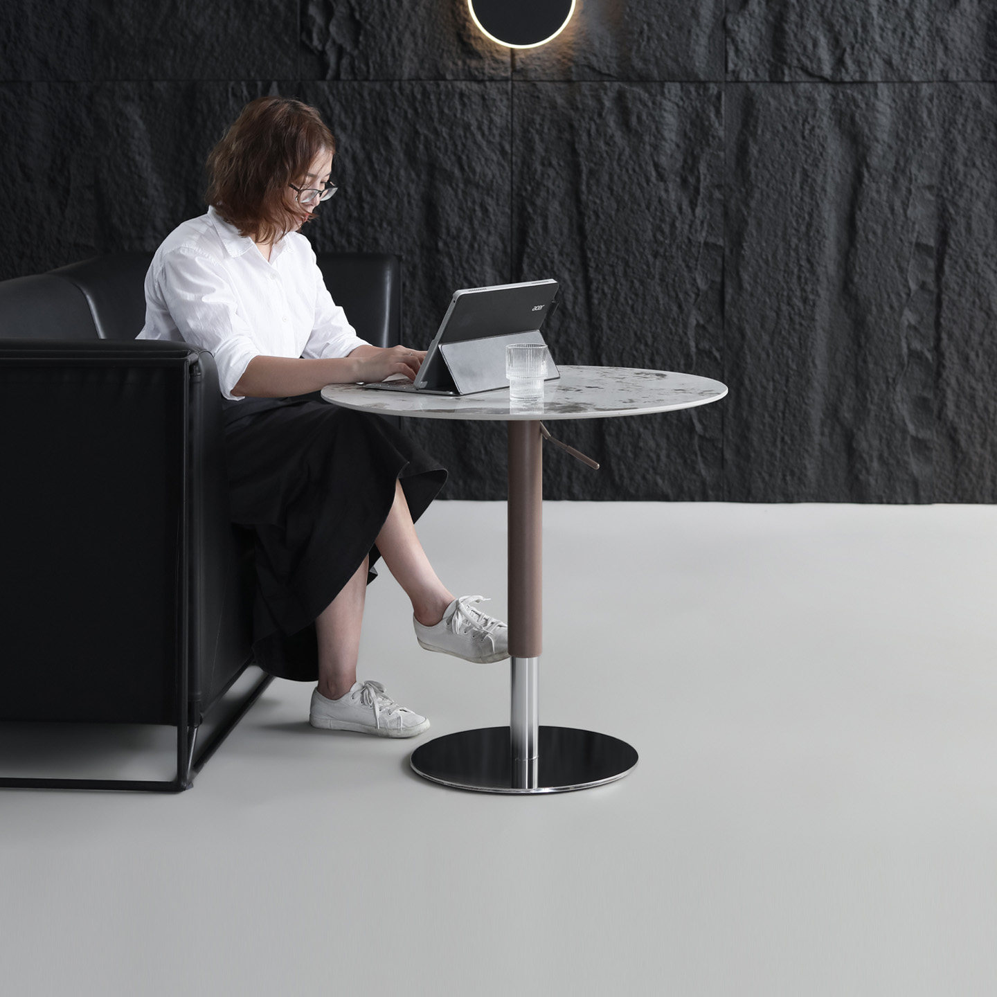 北欧现代岩板可升降小圆桌可变茶几客厅阳台咖啡厅办公桌子电脑桌,住宅家具,岩板餐桌,淘宝优惠券,粉丝福利购,淘宝优惠卷