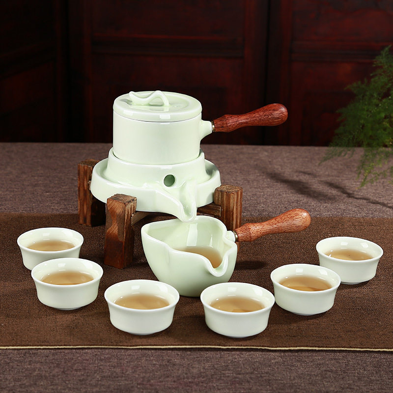 陶瓷旋转石磨办公室日式功夫茶具