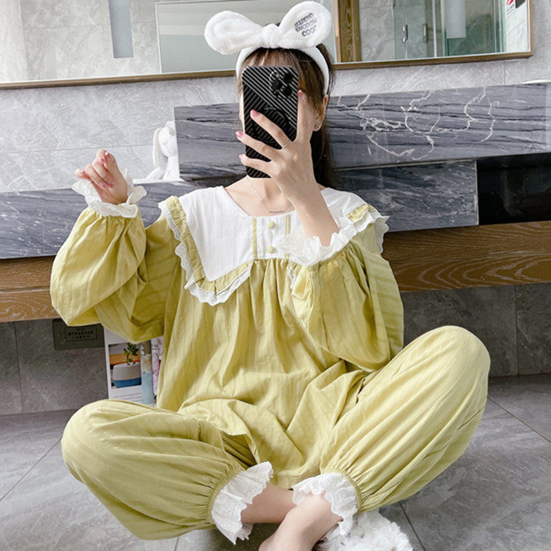 女棉纱甜美公主风大码200斤睡衣