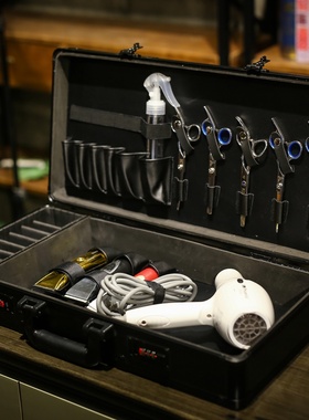 网红高档美发工具箱发型师专用理发店手提油头美发师理发工具箱包