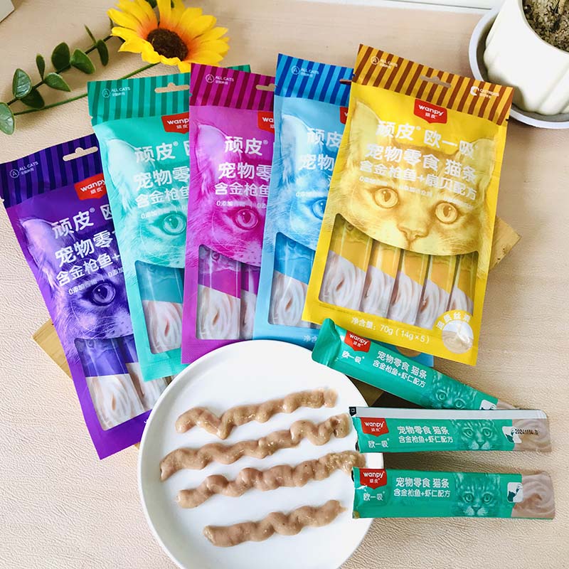 麦芽顽皮wanpy欧一吸猫零食布丁