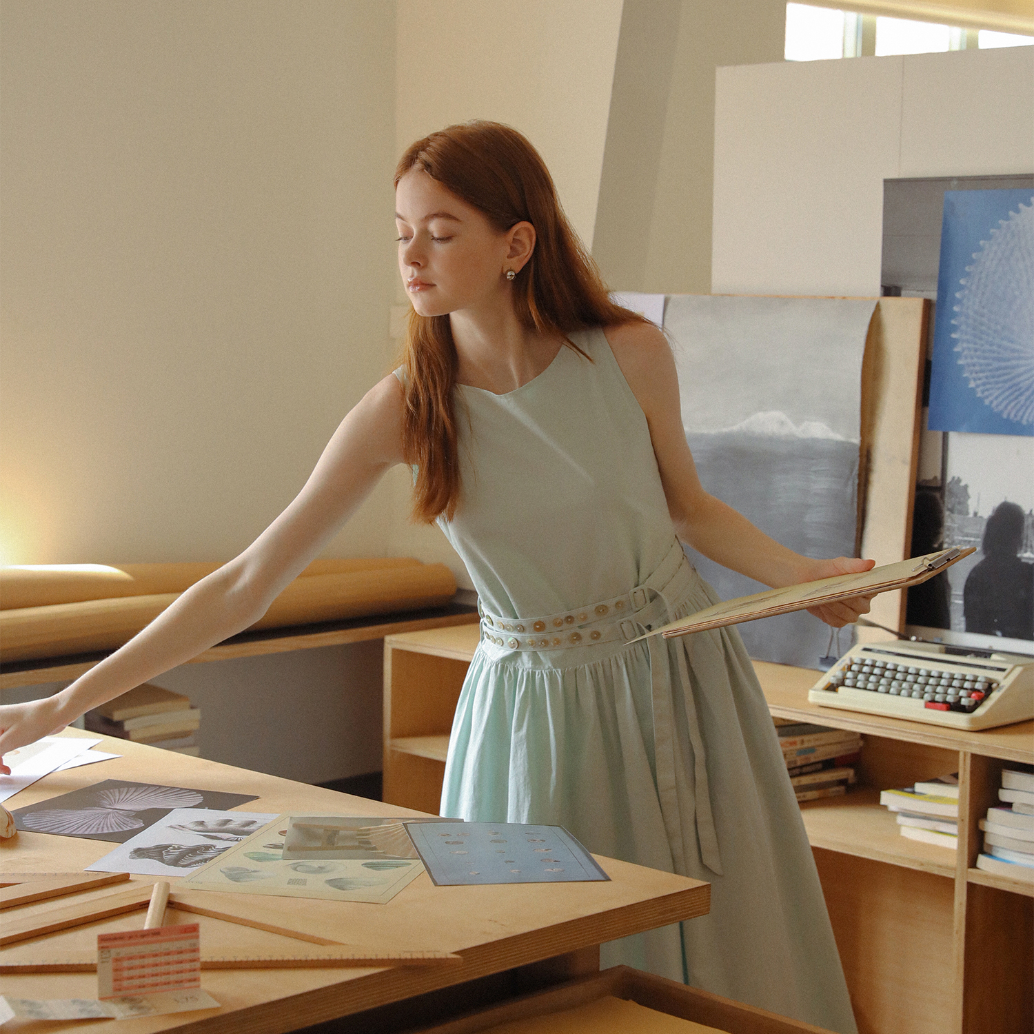 LLANO贝壳棉纯色气质感腰带