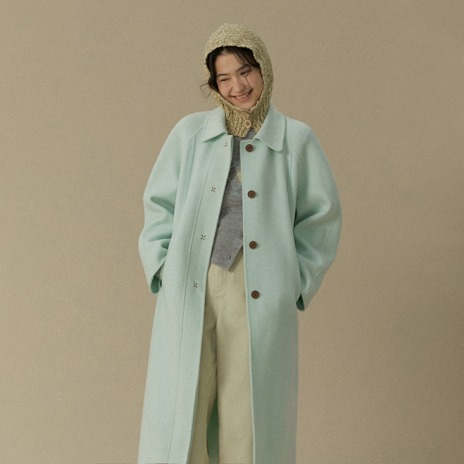 双面呢大衣80羊毛呢子优雅气质