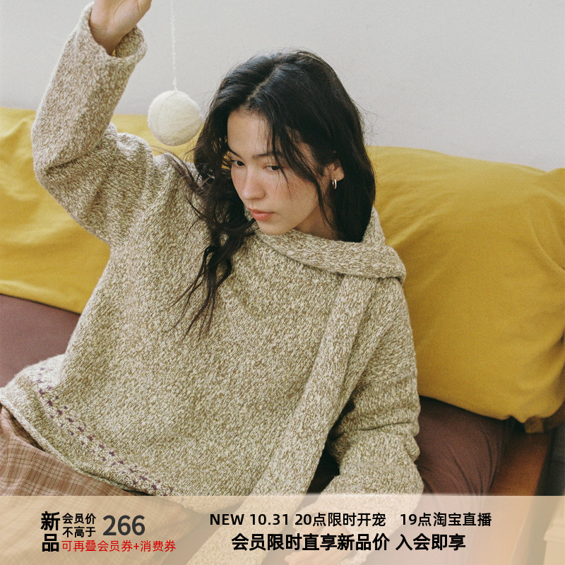 慵懒风复古条纹针织衫