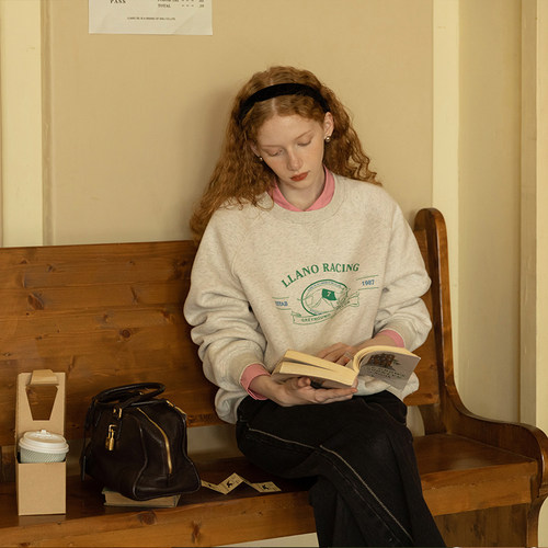 LLANO常规宽松棉涤甜美狗狗印花