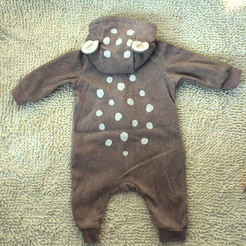 Baby squirrel rabbit shape fleece one-piece clothes spring and autumn style one-piece clothes for one-year-old boys and girls climbing clothes