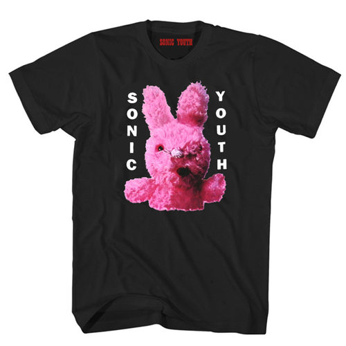 Mike Kelley音速青年乐队sonic youth Dirty Bunny 粉兔子短袖T恤