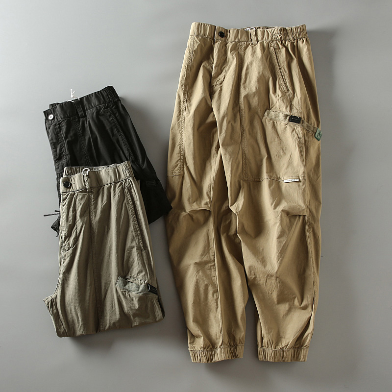 长裤束脚裤美式宽松多口袋休闲裤