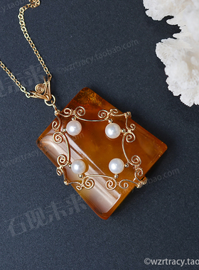 石现未来14k包金大方牌工费吊坠