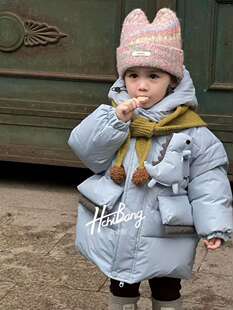 2026秋冬新款女童外套洋气时髦韩版连帽外套羽绒服