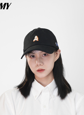 DLMY软顶字母A棒球帽姜黄色优雅鸭舌帽女显气质四季情侣同款帽子