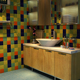 100 北欧极简釉面内墙砖纯色斜边彩色砖厨房卫生间方块地铁砖100