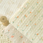 田园清新小花朵提花条雪纺布料 面 lolita连衣裙长裙上衣娃衣服装