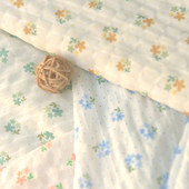 4色点点小花簇织格雪纺布料 小清新上衣连衣裙长裙汉服装 围巾面料