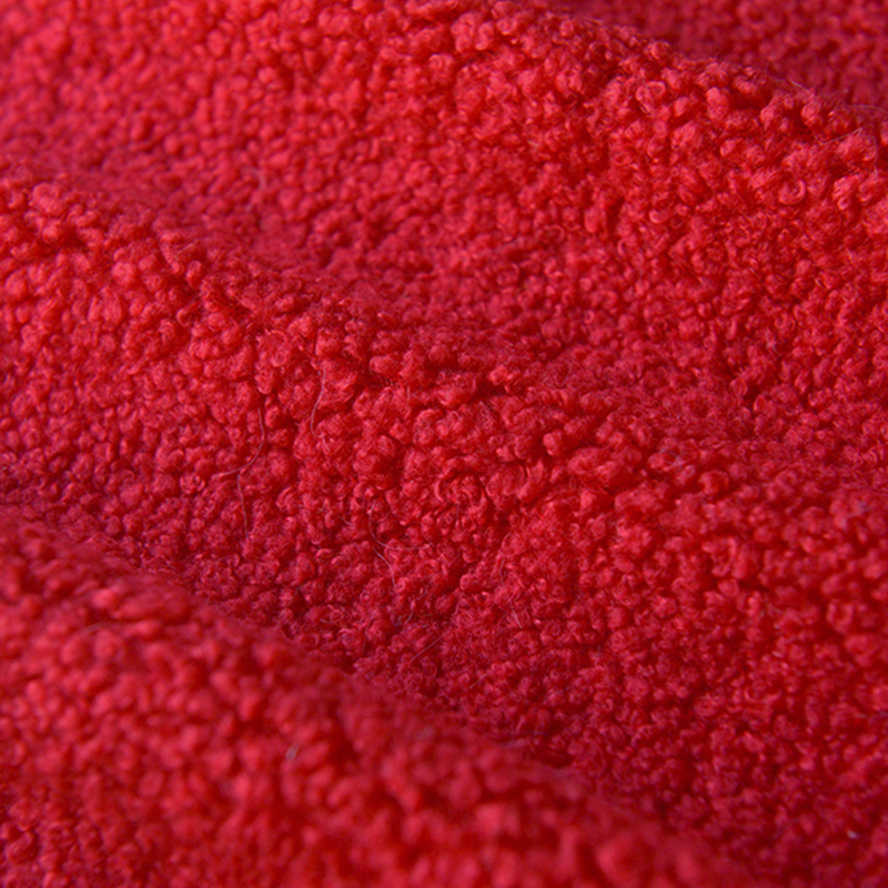 大红色羊羔绒聚酯纤维