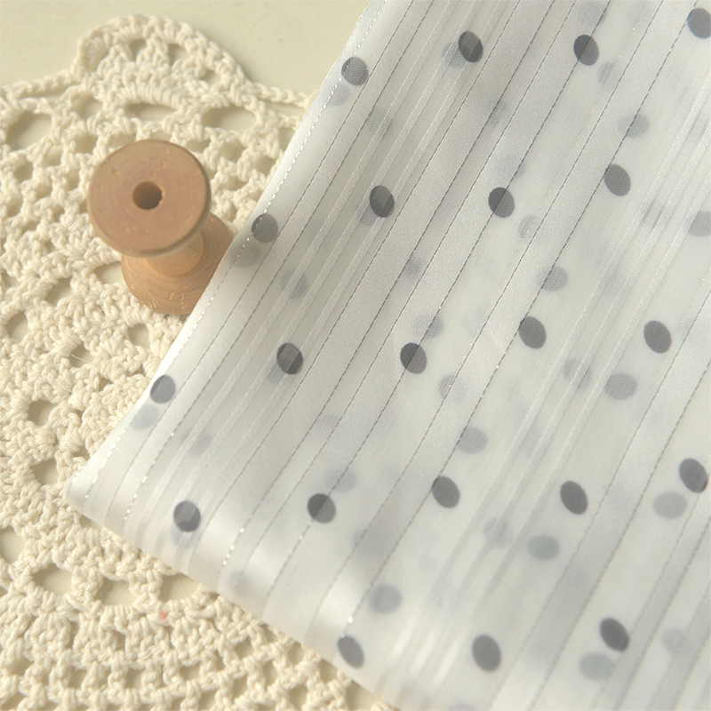 烫金银线美人条雪纺布料古风衬衫防晒衫连衣裙上襦汉服装制衣面料