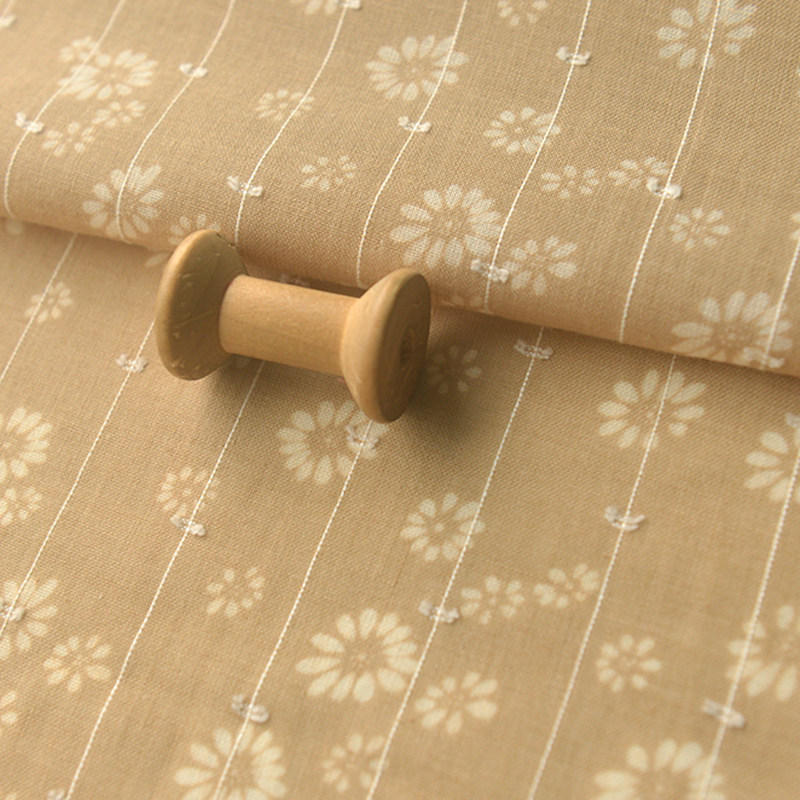 卡其橘粉和风做旧条纹白花涤棉  和风连衣裙衬衫童装娃衣服装面料,居家布艺,海绵垫/布料/面料/手工diy,淘宝优惠券,粉丝福利购,淘宝优惠卷