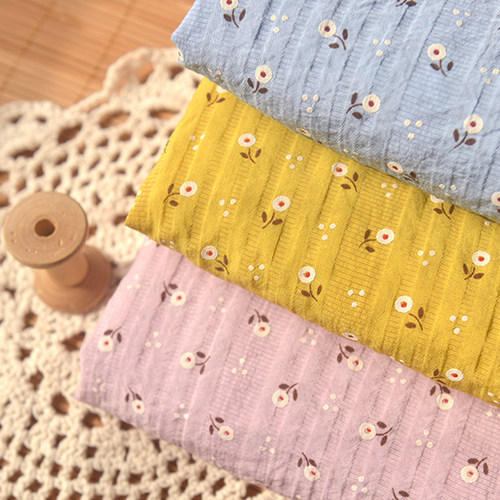 2色泡泡织条涤棉棉布服装手工diy