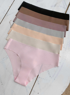 Byu run 低腰无痕内裤女一片式冰丝内裤棉裆透气专业瑜伽健身内裤