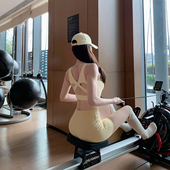 V腰高腰收腹短裤 Byu 粗肩带交叉美背背心瑜伽套装 新款 两件套 run