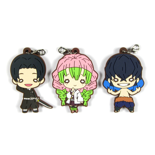 鬼灭之刃嘴平伊之助村田豆豆眼橡胶挂件日单散货周边手机链包挂饰