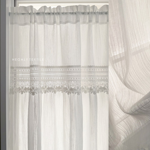 轻复古浪漫白色窗纱帘门帘