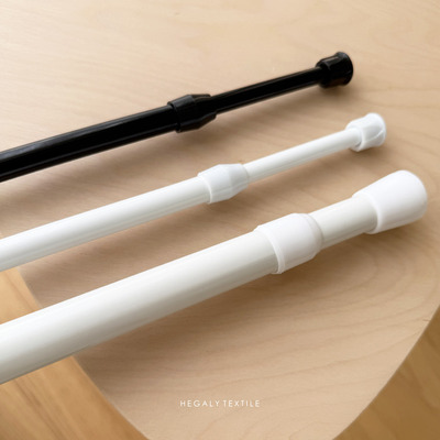 伸缩杆免打孔窗帘杆门帘杆白色