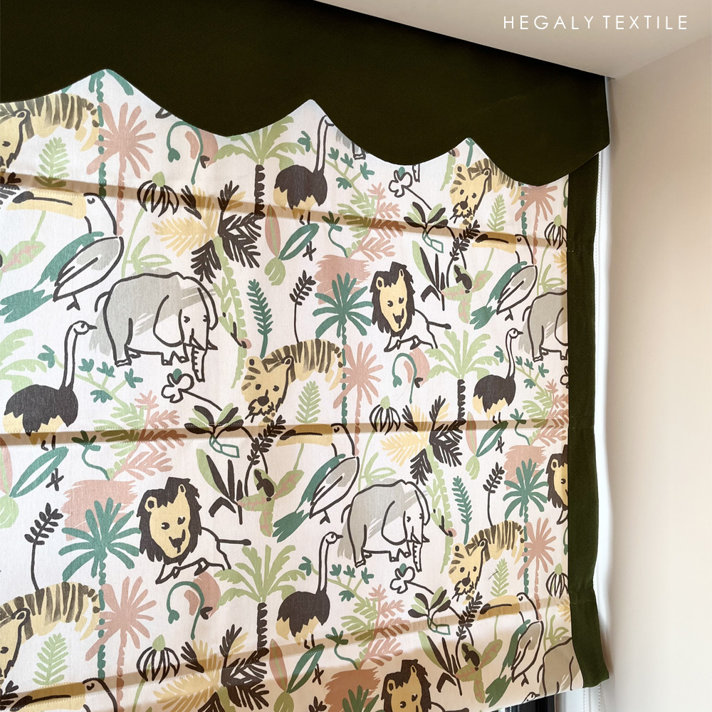 hegaly 儿童房罗马帘小动物印花布升降帘遮光窗帘小窗户男孩女孩