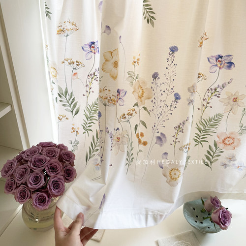 花幕里浪漫法式复古印花半帘透光