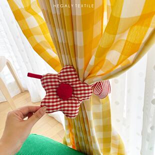 HEGALY 可爱星星窗帘绑带束带扎带节日乔迁装饰儿童房红色复古