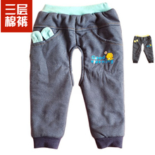 宝宝开裆秋冬纯棉三层幼棉裤1