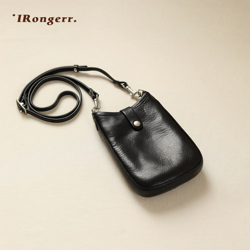 IRongerr复古手工真皮斜挎手机包